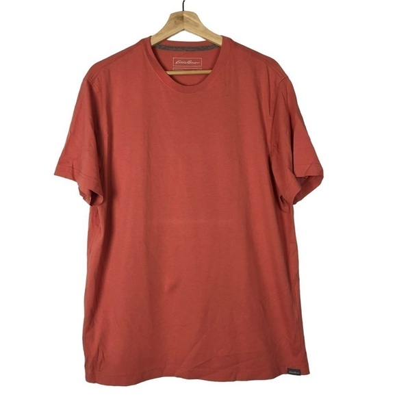 Eddie Bauer Red Orange Crewneck Short Sleeve T-Shirt L - Picture 1 of 4